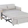 Percy - Teddy Velvet Sleeper Loveseat With Dual - Pull Sleeper Design - Beige - Image 2