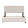 Queen Size Upholstered Platform Bed With Classic Headboard And 4 Drawers, No Box Spring Needed - Beige - Image 2