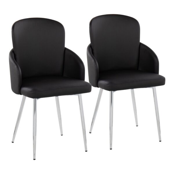 Dahlia - Contemporary Dining Chair (Set of 2) - Chrome / Black