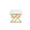 Modern Marble Pattern Coffee Table With Metal Legs, Sintered Stone Surface - White / Gold - Image 17