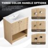 Modern 30" Freestanding Bathroom Vanity With Ceramic Sink And 2 Soft Closing Doors - Oak - Image 9