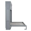 Full Size Murphy Wall Bed With Top Cabinets Space Saving - Gray - Image 12