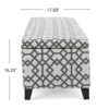 Quotient - Upholstered Storage Ottoman With Tapered Block Feet - Gray / White - Image 2