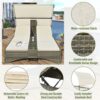 Patio Daybed Outdoor Daybed Sun Lounger With Shelter Roof With Adjustable Backrest, Storage Box And 2 Cup Holders For Patio, Balcony, Poolside - Cream - Image 5