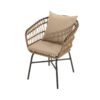 Contemporary Outdoor Patio Chairs With Cushions (Set of 2) - Beige / Black - Image 2