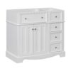 Bathroom Vanity Without Basin Sink, Frame Bathroom Storage Cabinet, Freestanding Vanity With 3 Drawers & Adjustable Shelf (Not Include Basin Sink) - White - Image 5