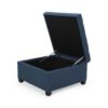 Isabella - Elegant Ottoman With Storage Functionality - Navy Blue Fabric - Image 6