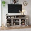 58.27" TV Stand With Storage Cabinet And Shelves, TV Console Table Entertainment Center For Living Room, Bedroom - Gray - Image 2