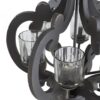 Farmhouse Chandelier, 6 Light Wood Chandelier Pendant Light Fixture With Adjustable Chain For Dining Room Living Room Entryway, Bulb Not Included - Gray - Image 8