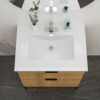 Ceramic Rectangular Bathroom Vanity Top Drop In Single Sink With Pre Drilled Faucet Hole & Built In Overflow Easy Clean Glazed Surface - White - Image 3