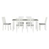 7 Piece Dining Table Set Retro Style With Extendable Table And 6 Upholstered Chairs - Antique Brown / White - Image 14