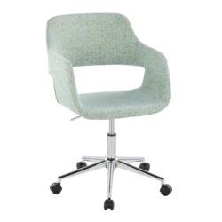 Margarite - Contemporary Task Chair - Chrome / Light Green