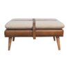 Buffalo - Large Square Hide Leather Footstool - Brown - Image 5