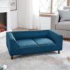 Modern Rectangular Pet Sofa With Backrest And Armrests For Small And Medium Dogs, Soft Cushion - Blue - Image 6