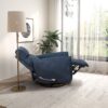 Carson - Swivel Glider Suede Recliner Chair - Midnight Blue - Image 10