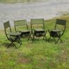 4 Piece Folding Outdoor Chair With Storage Bag, Portable For Camping, Picnics, Fishing - Green - Image 14