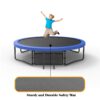 12Ft Recreational Kids Trampoline With Safety Enclosure Net & Ladder, Outdoor Recreational Trampolines - Blue - Image 7