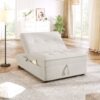 4 In 1 Sofa Bed, Chair Bed, Multi - Function Folding Ottoman Bed With Storage Pocket And USB Port For Small Room Apartment, Living Room, Bedroom, Hallway - White - Image 3