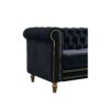 Chesterfield - Velvet Sofa 84.65" For Living Room - Black - Image 7