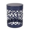 Delight - Powder Coated Iron End Table, (Set of 2) - Navy Blue - Image 6