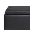 Owen - Tray Top Small Coffee Table Storage Ottoman - Distressed Black - Image 5