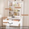 Modern Mini Dressing Table With Led-Lit Mirror & Hidden Storage, Adjustable Brightness Vanity Desk - White - Image 5