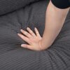 Modern Upholstered 2 Piece Sofa Set, Comfy Corduroy Living Room Furniture - Dark Gray - Image 8
