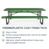 Expanded Metal Rectangular Picnic Table Set - Green - Image 4