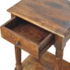 Turned Legs 1 Drawer Side Table - Brown - Image 5