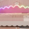Twin Extending Daybed With LED Lights, Modern Upholstered Princess Daybed With Crown Headboard - White - Image 26