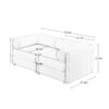 2 Seater Sofa With Storage Seat And Cylindrical Backrest - White - Image 12