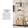 Transitional Narrow Bookshelf With Drawer On Bottom - Oak - Image 10