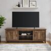 Modern Farmhouse 2 Door Grooved 70" TV Stand For 85" TVs - Rustic Oak - Image 5