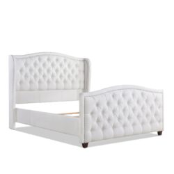 Marcella - Queen Upholstered Shelter Headboard Bed Set - Bright White