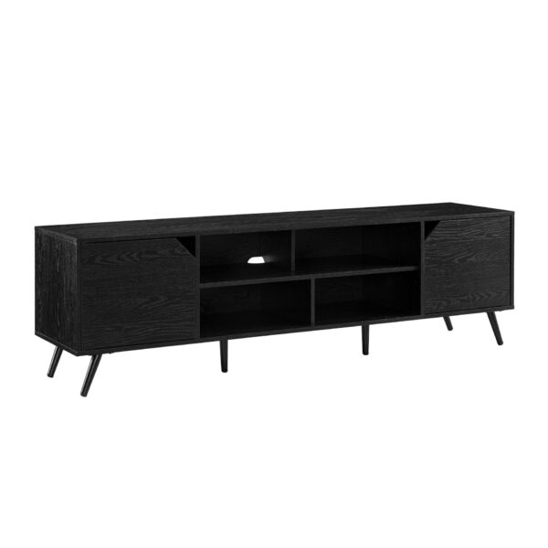 Contemporary 2 Door Minimalist TV Stand For TVs Up To 80" - Black