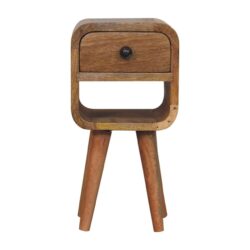 Extra Mini Curve Lower Bedside Table - Oak