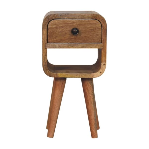 Extra Mini Curve Lower Bedside Table - Oak
