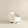 Elise - Mid-Century Modern Swivel Chair - White - Image 4