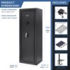 9.33 Cubic Ft Biometric Keypad Rifle Safe - Black - Image 6