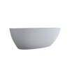 Solid Surface Matte Tub, Freestanding Solid Surface Resin Stone Bathtub, Solid Surface Matte White Soaking Tub, Free Standing Tub With Overflow And Pop-Up Drain - Matte White - Image 9