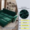 King Pull Out Sofa Bed, 3 In 1 Velvet Convertible Sleeper Sofa With Nailhead Trim & Rolled Arm, Multi Functional Sofa Bed For Living Room, Bedroom, Apartment, Office - Green - Image 6