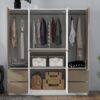6 Doors Wardrobe Storage For Bedroom, With 4 Drawers - White / Nature - Image 7
