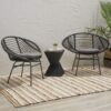 Cordella - Outdoor Woven Wicker Chairs With Cushions, (Set of 2) - Gray - Image 4