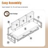 3 Person Porch Swing With Chains, Large Patio Swing Bench With Cushions For Backyard, Garden, And Poolside - Brown - Image 6