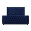 Brooklyn - King Tufted Panel Bed Headboard And Footboard Set - Navy Blue - Image 2