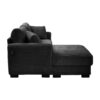 2 Seater L Shaped Chaise Sofa With Reversible Cushion Corduroy Fabric, USB - C Charging Port, Storage Pocket, Convertible Left / Right Design For Living Room - Gray - Image 14