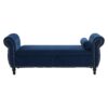 Velvet Multifunctional Storage Ottoman Bench With Pillow - Navy Blue - Image 10