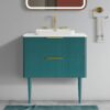 Elena - Modern Bathroom Vanity With Sink Luxury Bathroom Vanity With Ample Storage, 2 Soft Close Drawers, 2 In 1 Floating Or Freestanding Design - Blue - Image 2