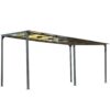 Outdoor Wall Mounted Gazebo With Sloped Roof Design, Uv Protection, And Durable Iron Frame - Gray - Image 10