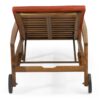 Jason - Chaise Lounge Acacia Wood Adjustable Outdoor Chair - Orange - Image 11